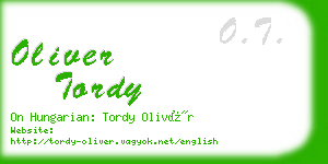 oliver tordy business card